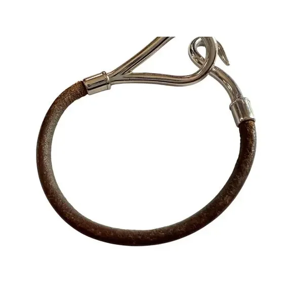 Hermès Jumbo Leather Hook Wrap Bangle Bracelet - Deep Brown